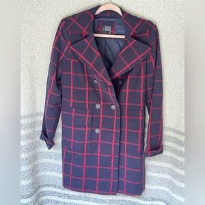 The Limited navy and red plaid jacket - XS